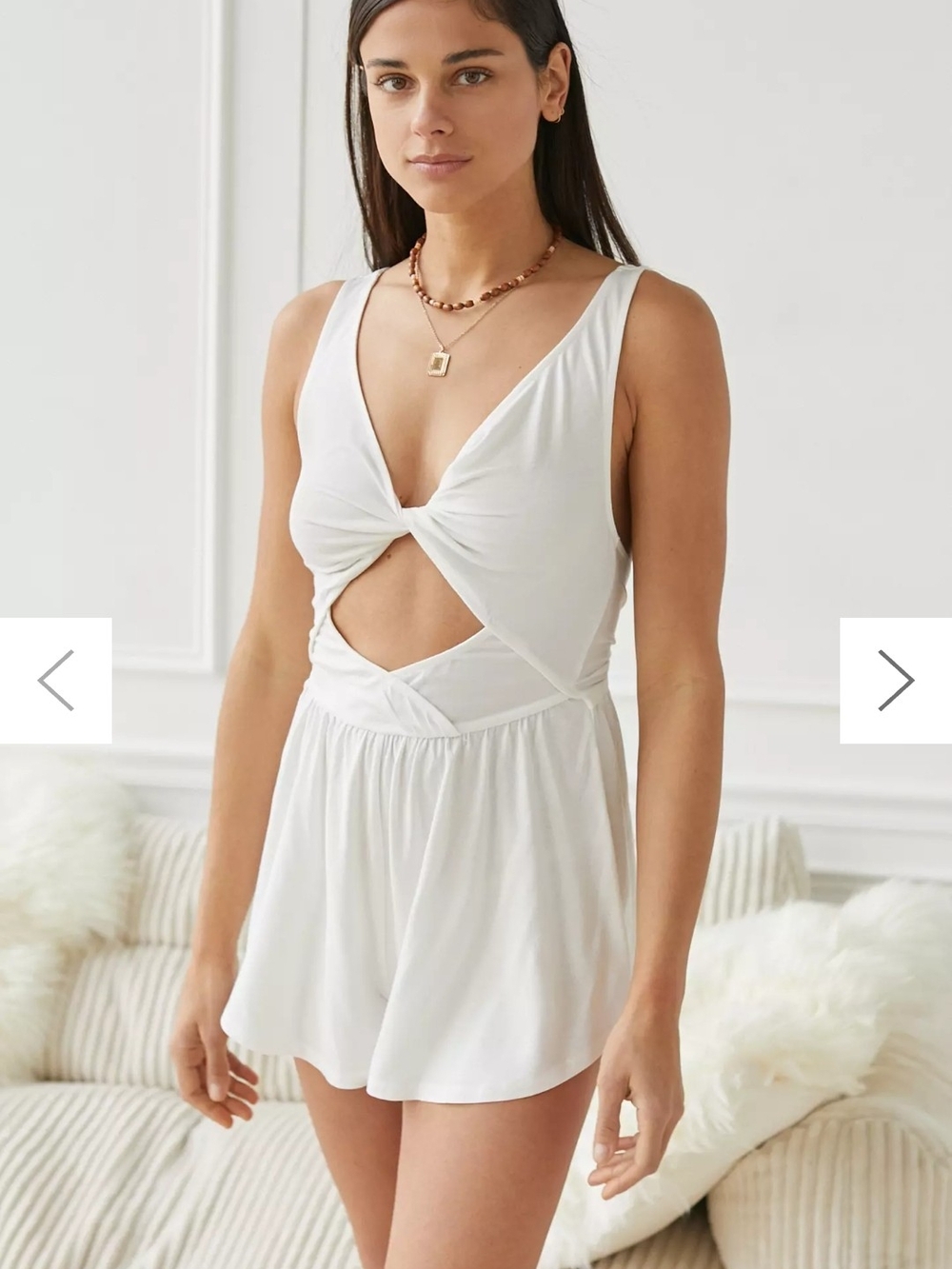 Out From Under Wrapped And Twisted Romper Small White Lounge Wear Comfy